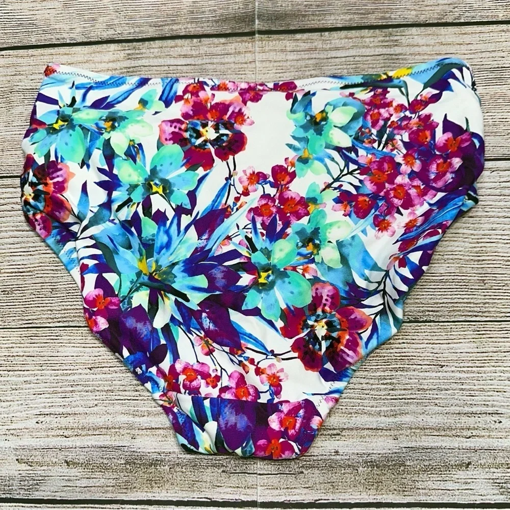 NWT Fantasie Multicolor Floral High Waist Bikini Bottoms Size S